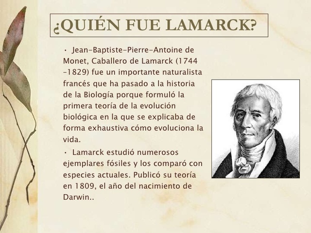 El evolucionismo según Lamarck