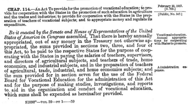 History-Smith-Hughes Act