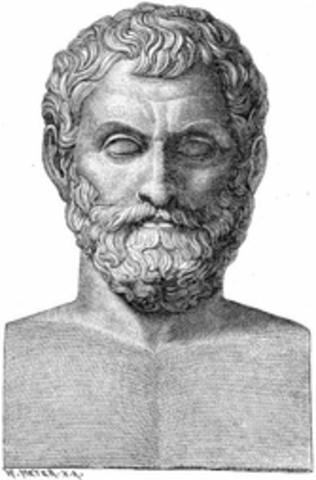 Anaximander describes model of Earth, Sun, Moon, stars