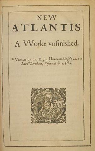 Publicación del libro New Atlantis  de Bacon