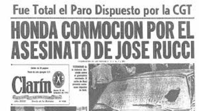 Rucci asesinado por un comando Montonero, era el jefe de la CGT peronist