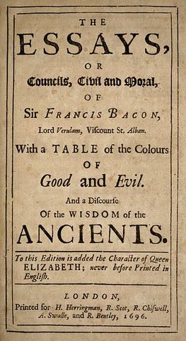 Publicación de la tercera edición de Ensayos, de Francis Bacon