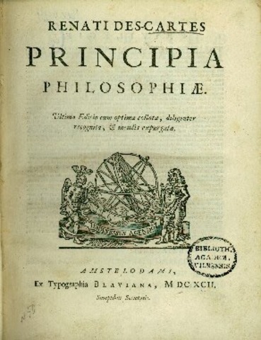 Publicación de Los principios filosóficos, de René Descartes