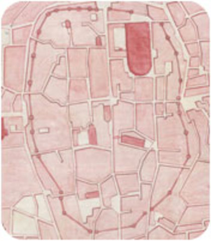 Construcció de la muralla romana (on cal identificar el Cardo i el Decumanus).