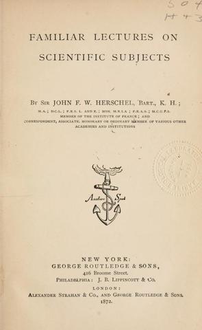 Publicación de Contornos de la astronomía, de John Herschel