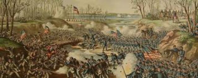 Confederate surprise attack on Grant's unprepared troops at Shiloh on the Tennessee River results in a bitter struggle with 13,000 Union killed and wounded and 10,000 Confederates