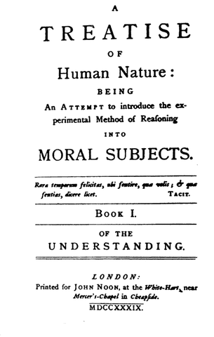 Frontispicio del libro A Treatise of Human Nature, de David Hume