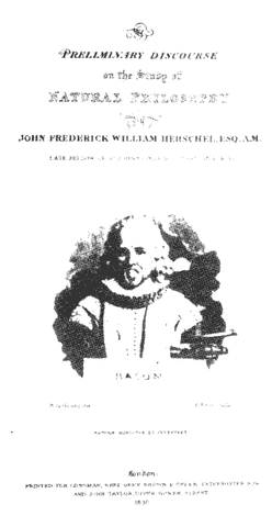 Frontispicio del libro Preliminary Doscourse of the Study of Natural Philosophy