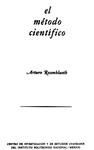 Libro de Arturo Rosenblueth
