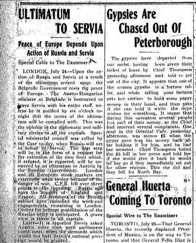 Austrian ultimatum to Serbia effectively requiring that they renounce their own sovereignty