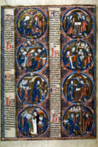 Dedication page w/ Blanche of Castile and Louis IX