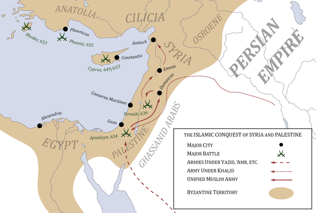 Islamic Conquests Parts of the Byzantine Territory