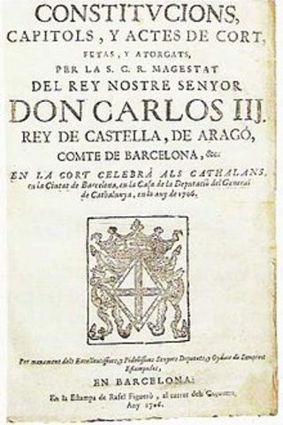 L’arxiduc Carles, a Barcelona, jura les Constitucions catalanes i és coronat rei