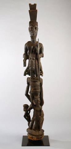 Veranda Post: Female Caryatid and Equestrian Figure