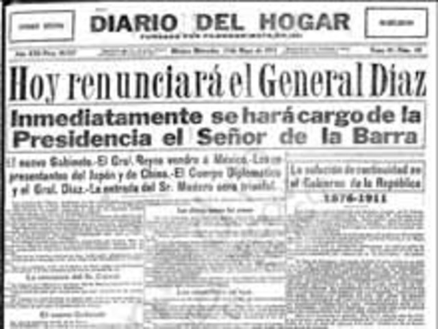 Porfirio Díaz renuncia a la presidencia