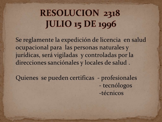 RESOLUCIÓN 2318-1996