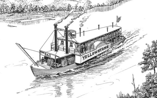 Robert Fulton with the steamboat