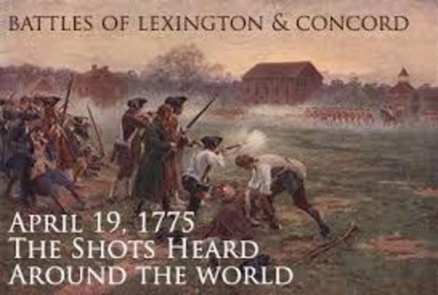 The battle of Lexington and concord (the shot heard round the world)