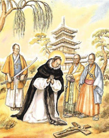 Christian missionaries begin converting the Japanese