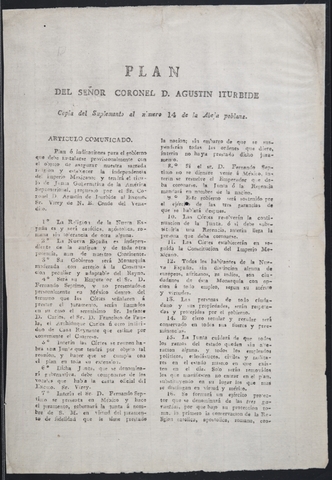 Promulgación del Plan de Iguala