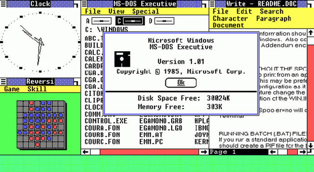 Windows 1.0, The first Microsoft Windows version