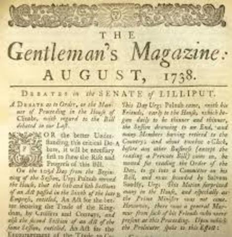 “The Gentlemen´s Magazine”. Es la primera revista publicada len Londres.