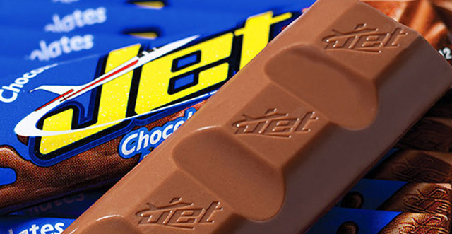 Chocolatina Jet, producto emblemático de la Compañía Nacional de Chocolates
