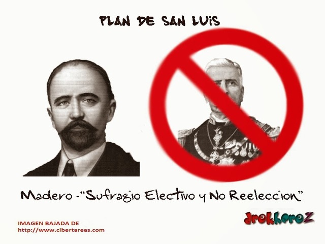PLAN DE SAN LUIS POTOSI EN EL QUE SE DESCONOCE EL PORFIRIATO "NO REELECCION"
