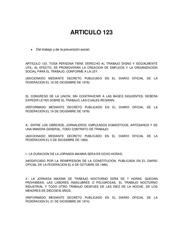 APROBACIION DEL ART. 123 CONSTITUCIONAL DEL TRABAJO Y LA PREVENSION SOCIAL