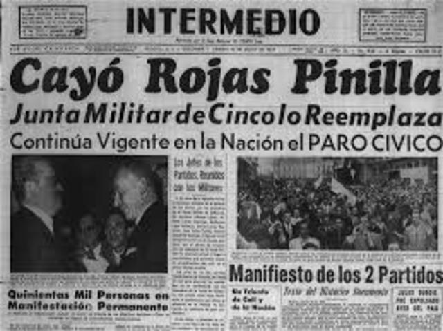 El fin de la dictadura de Rojas Pinilla
