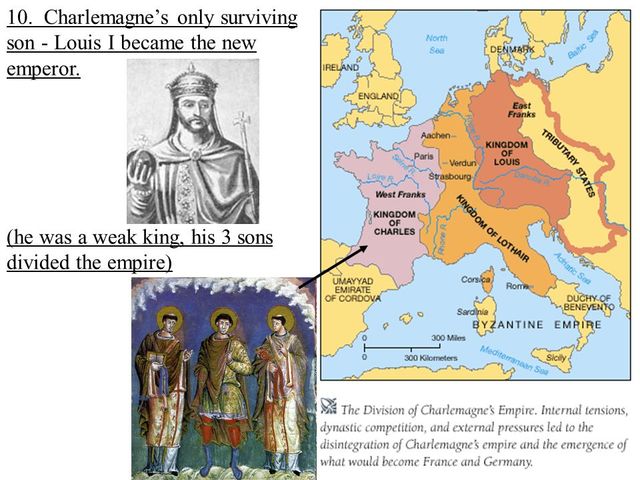 Louis´ sons divided the empire.