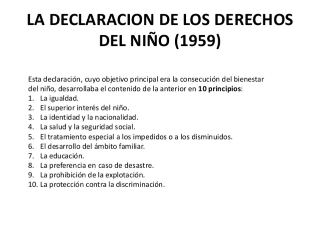 Declaración de los derechos del niño