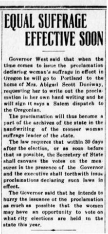 Women’s Suffrage Law Passed