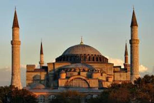 The completion of the Hagia Shophia