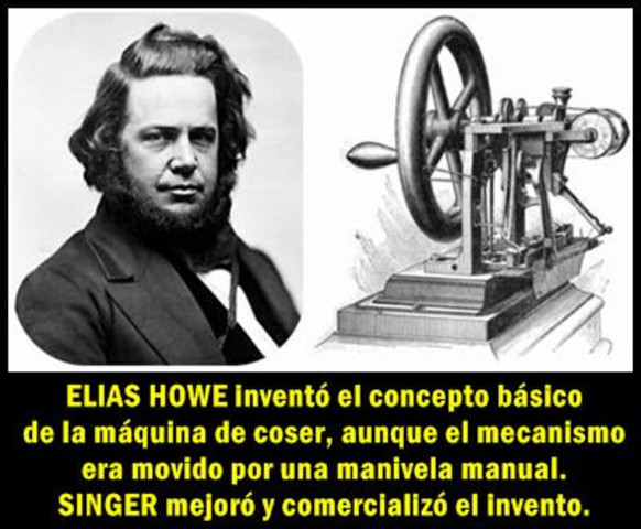 Elias Howe inventa la máquina de coser.