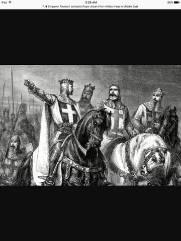 Emperor Alexios I contacts Pope Urban II for military help in Middle East