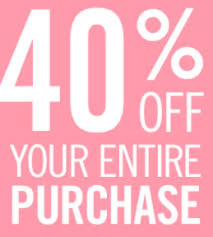 40% Total Purchase Coupon's