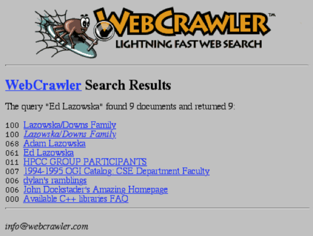 WebCrawler, El primer motor de búsqueda de texto completo