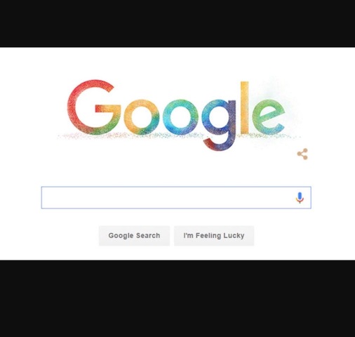 The google logo is centered