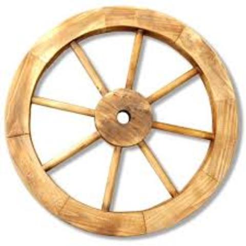 rueda de madera en 1.500 a.C