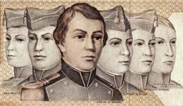 Defensa del castillo de Chapultepec a cargo de los "niños heroes".