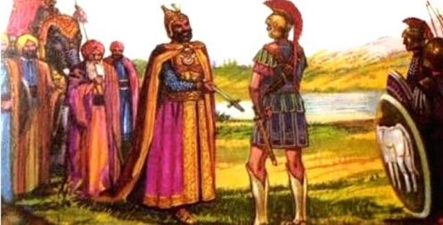 Alexander defeats King Porus in northern India