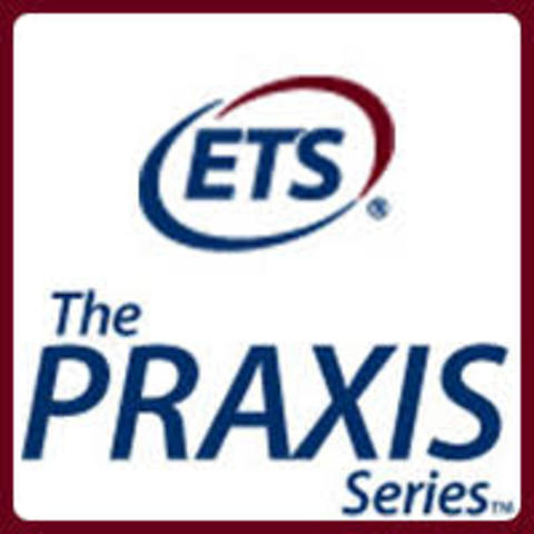 Reading through a Praxis exam review workbook.