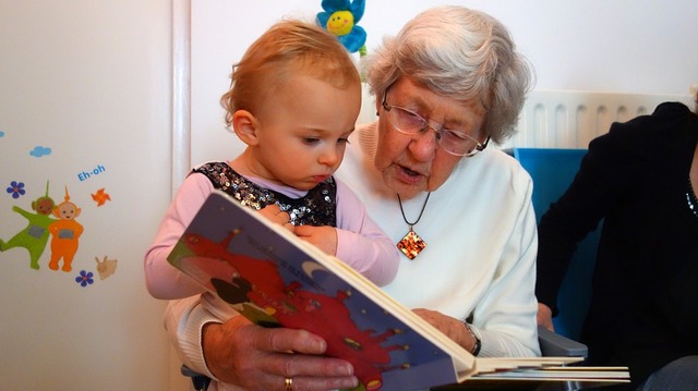 reading with my grandma