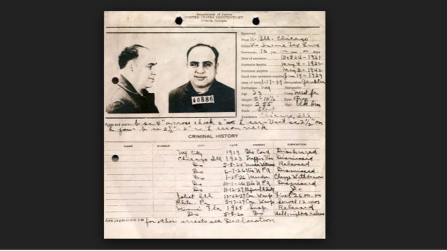 Al Capone put in Jail