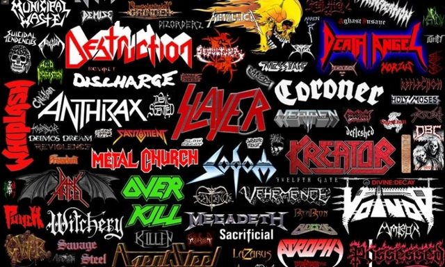 Thrash Metal:El Heavy Metal y el Hardcore, derivado del Punk, se fusionan.