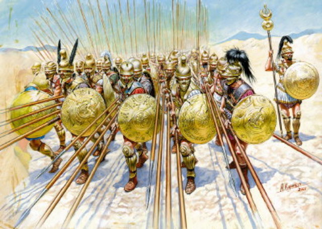 The Macedonians and Persians meet on the battlefield