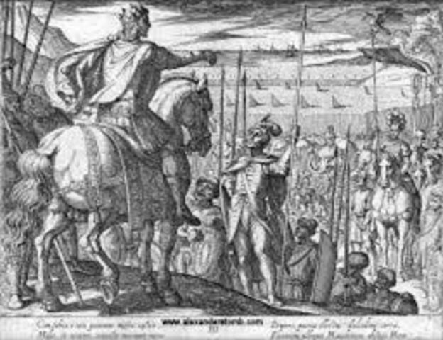 Alexander and his troops cross the Hindu Kush into northern India.