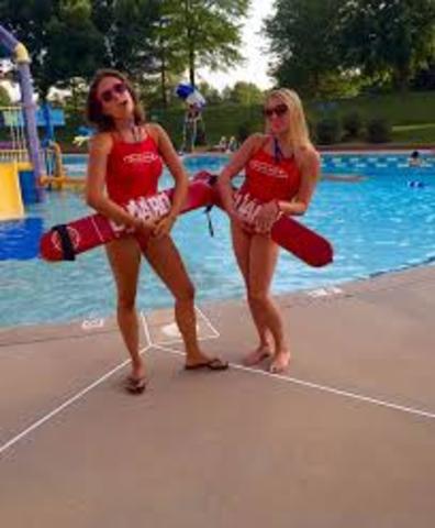 She was a lifeguard at her local community pool during the summer