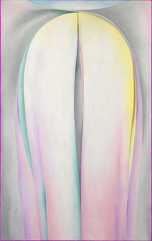 Georgia O’Keeffe’s Grey Line with Lavender and Yellow